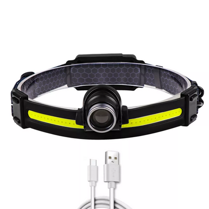 Sensor LED Stirnlampe – Teleskopisch, Wiederaufladbar & Wasserdicht