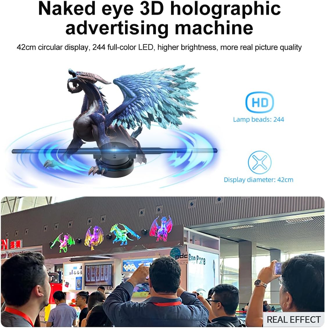 3D Hologram LED Fan Projector High Resolution Display