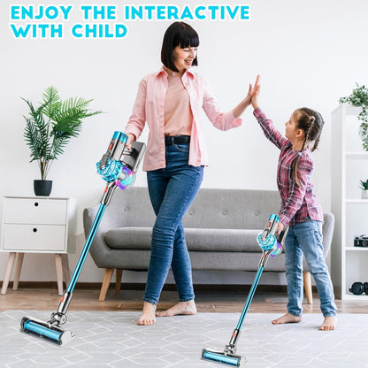 4 in 1 Kids Toy Vacuum Cleaner with Real Suction Lights and Sounds