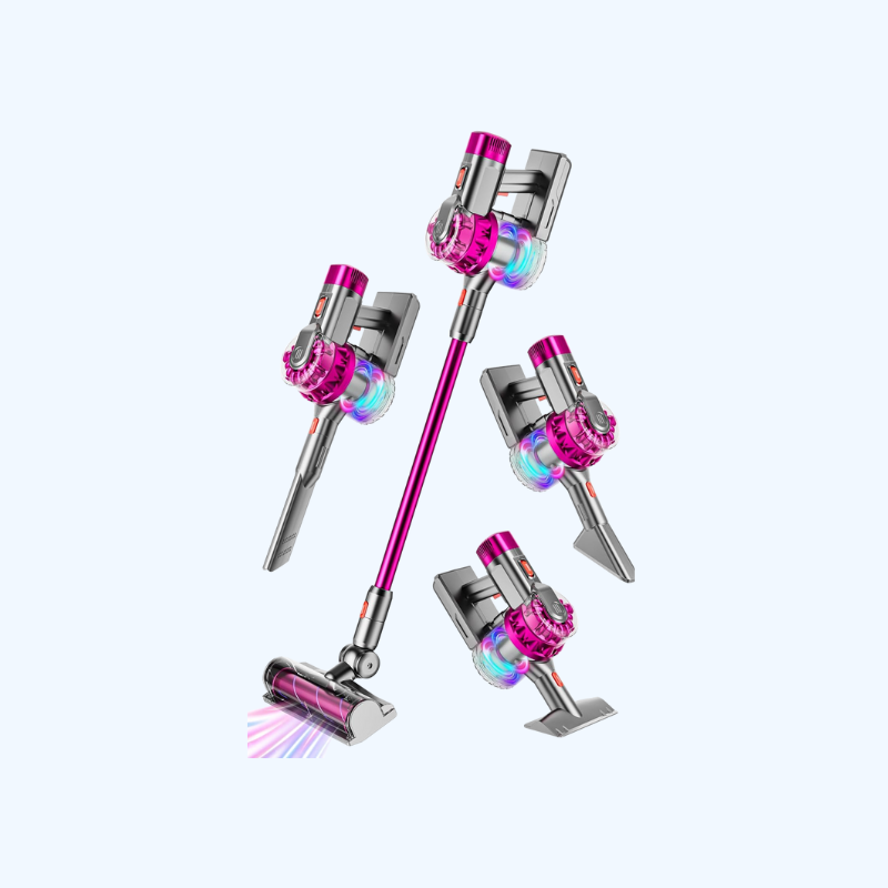 4 in 1 Kids Toy Vacuum Cleaner with Real Suction Lights and Sounds