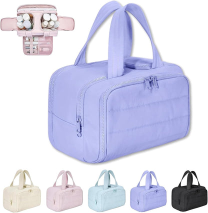 4 in 1 Puffy Toiletry Bag for Women Large Makeup and Skincare Organizer