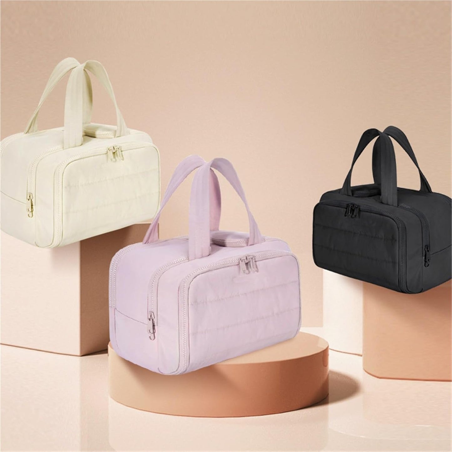 4 in 1 Puffy Toiletry Bag for Women Large Makeup and Skincare Organizer
