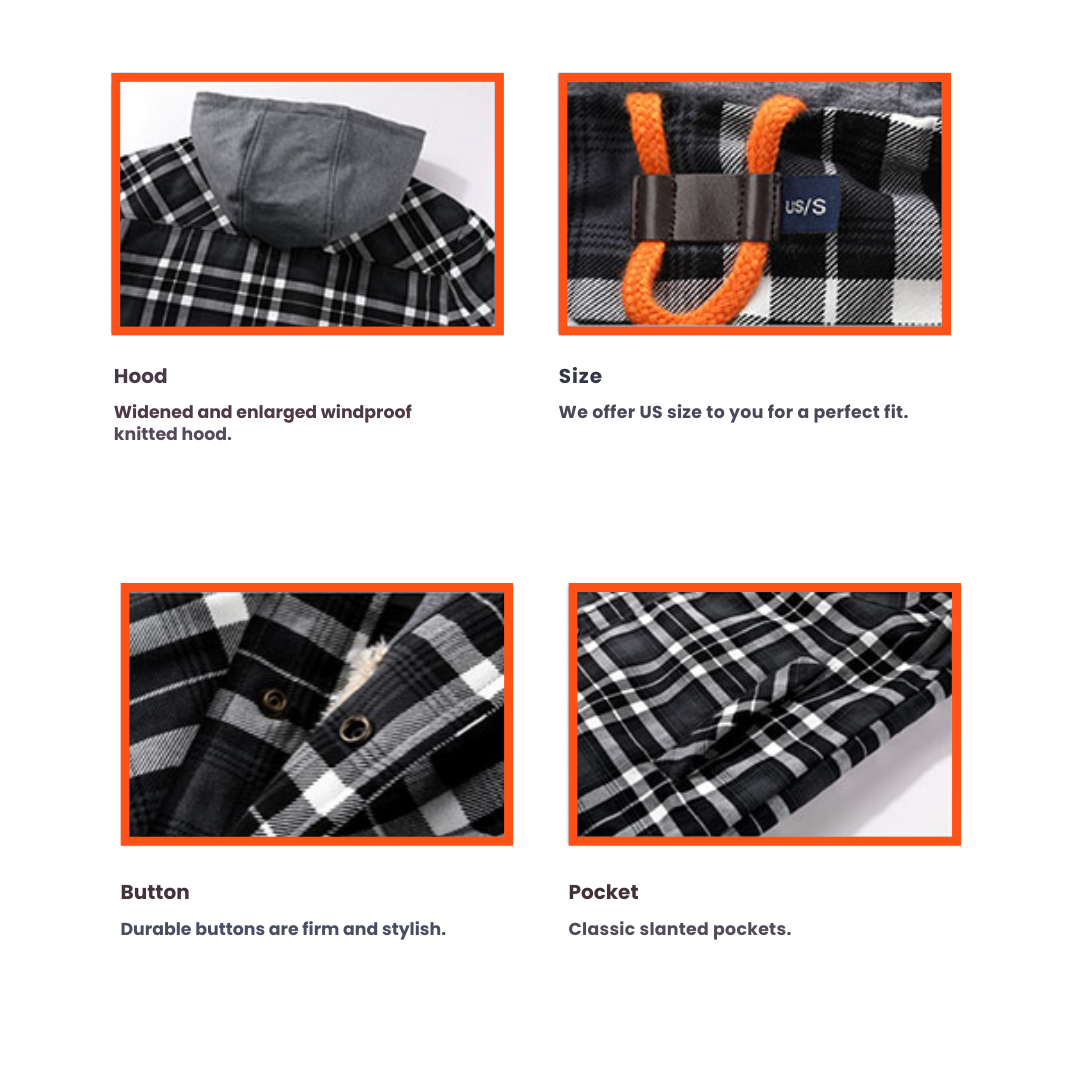 Flanelljacke Kariertes Hemdjacke Warme Winterjacke Wasserdicht