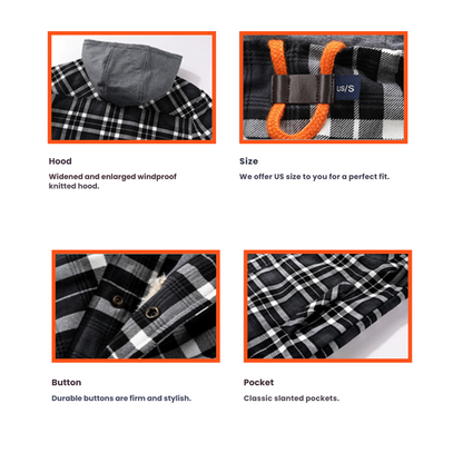 Flanelljacke Kariertes Hemdjacke Warme Winterjacke Wasserdicht
