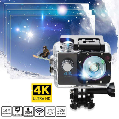 4K Ultra HD Action Camera with Waterproof Case and WiFi Connectivity