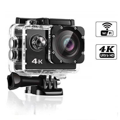 4K Ultra HD Action Camera with Waterproof Case and WiFi Connectivity