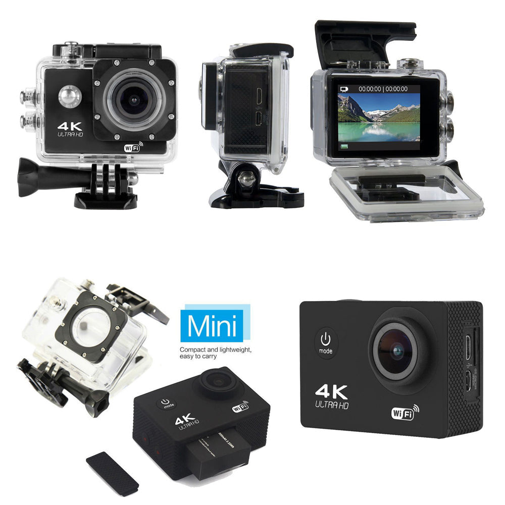 4K Ultra HD Action Camera with Waterproof Case and WiFi Connectivity