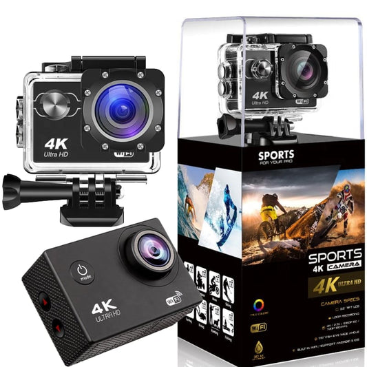 4K Ultra HD Action Camera with Waterproof Case and WiFi Connectivity