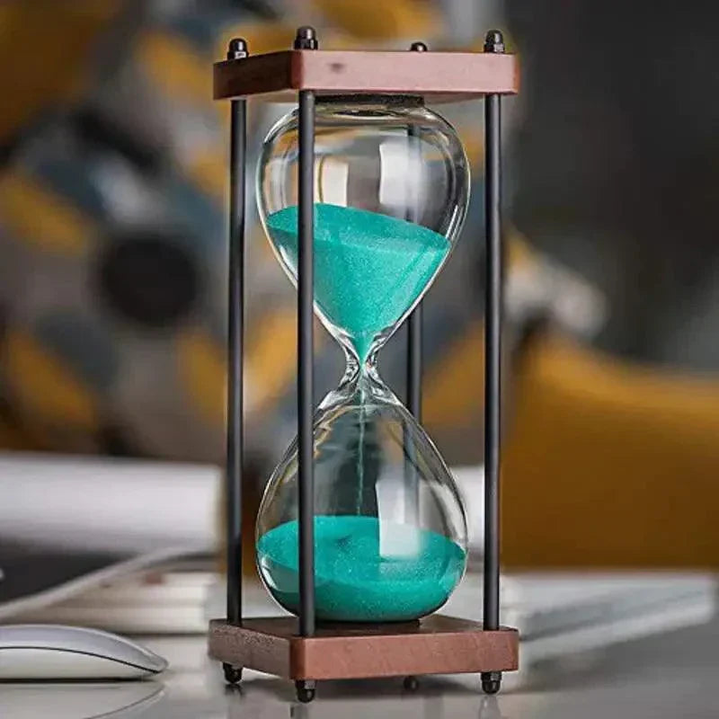 60 Minute Sand Timer Elegant Hourglass Time Management Decor Clock