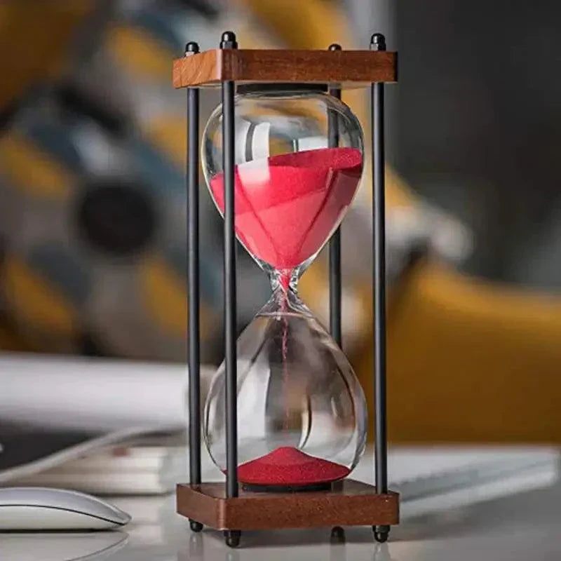 60 Minute Sand Timer Elegant Hourglass Time Management Decor Clock