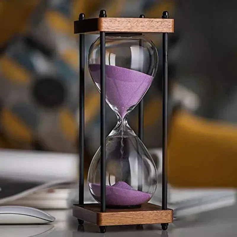 60 Minute Sand Timer Elegant Hourglass Time Management Decor Clock