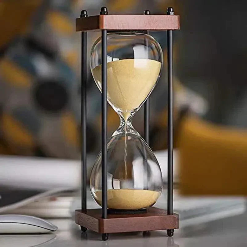 60 Minute Sand Timer Elegant Hourglass Time Management Decor Clock