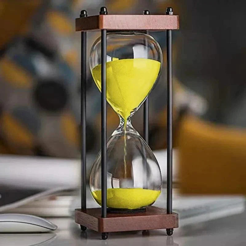 60 Minute Sand Timer Elegant Hourglass Time Management Decor Clock