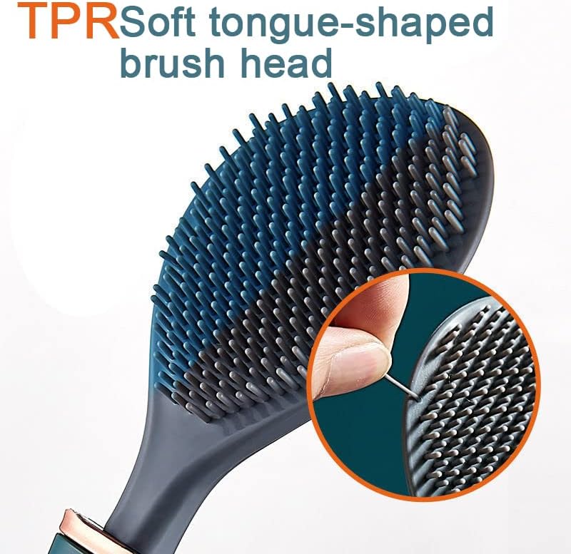 Hygienic Toilet Brush with Wall Mount Ergonomic Handle Deep Cleaning Bathroom Tool