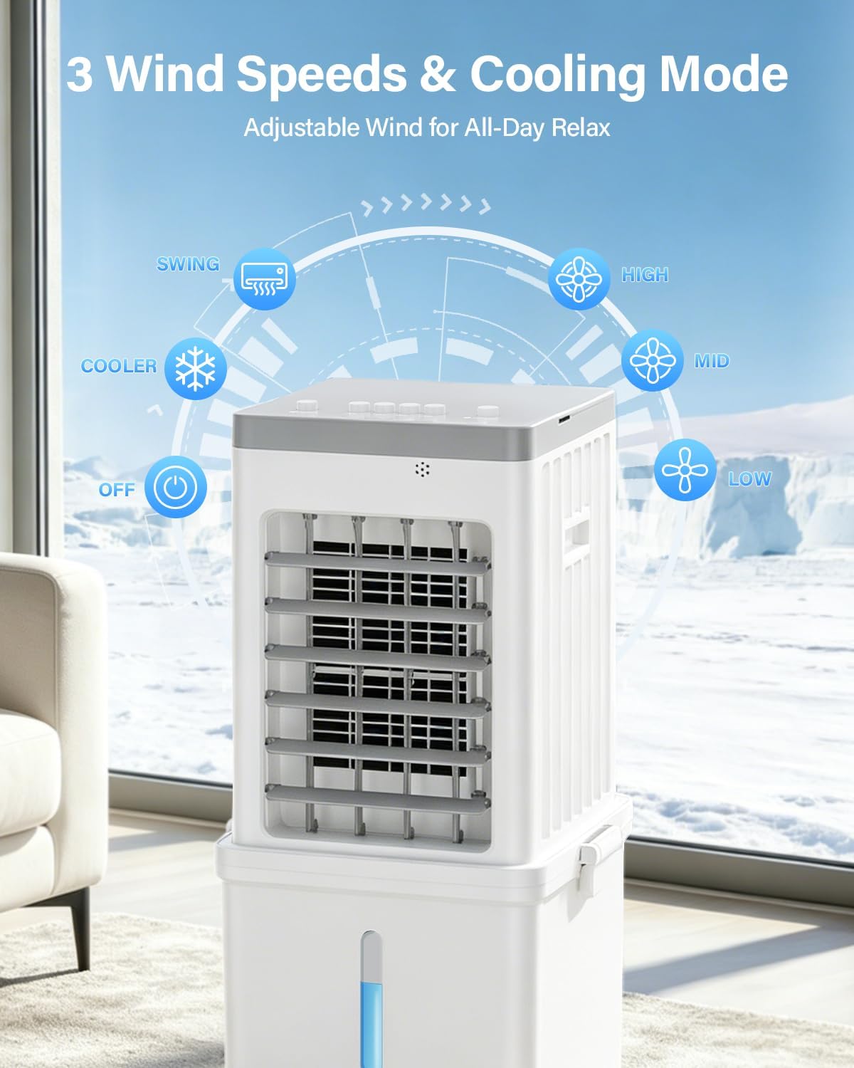 Portable 3 in 1 Air Conditioner with Dehumidifier
