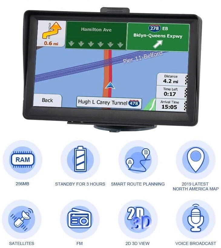 7-calowy system nawigacji GPS – ulepszony na 2026 rok, nawigacja satelitarna do samochodów i ciężarówek