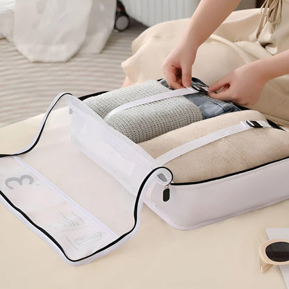 7 Piece Travel Packing Cube Set Compression Organizer Bags