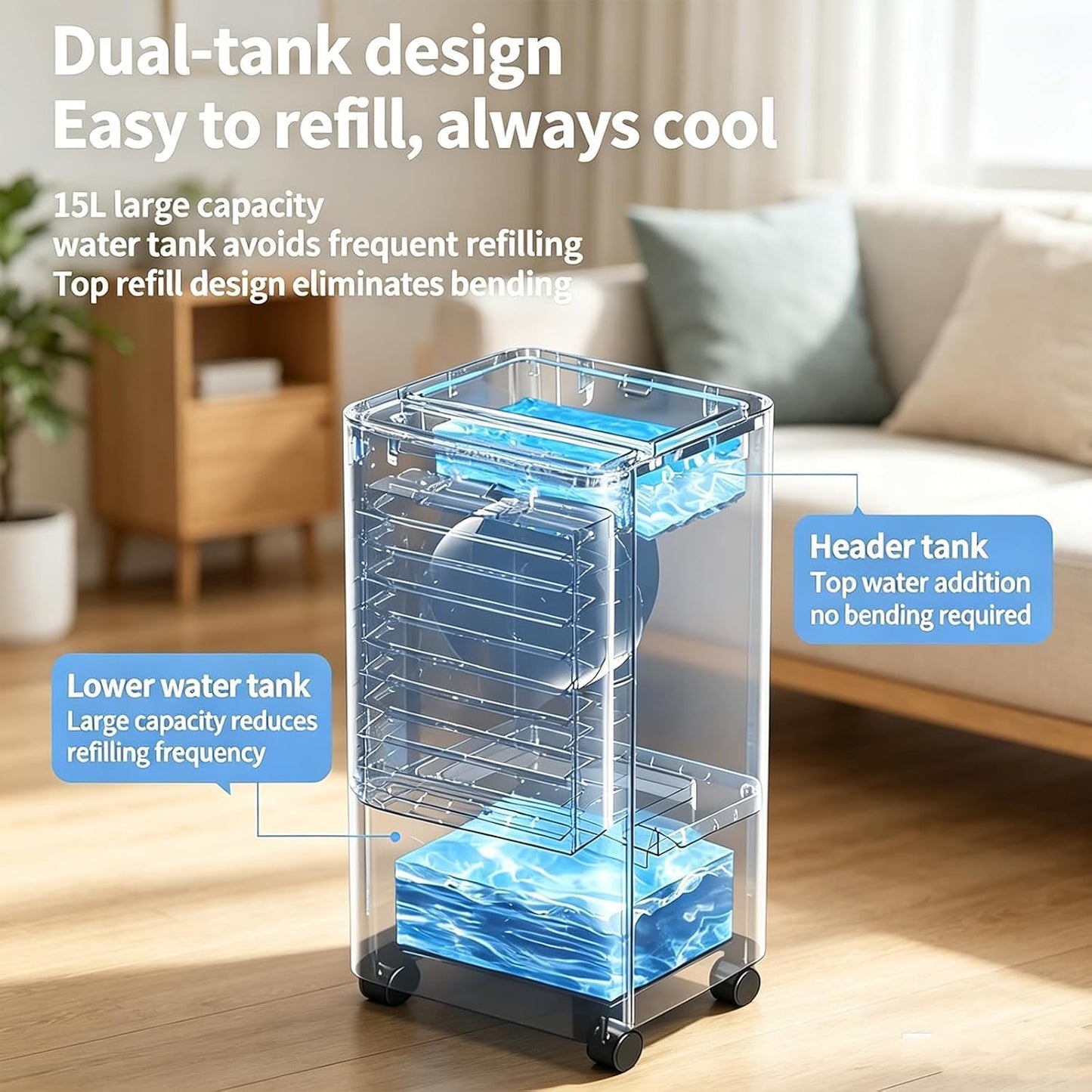 Portable Windowless Air Cooler with Remote Control