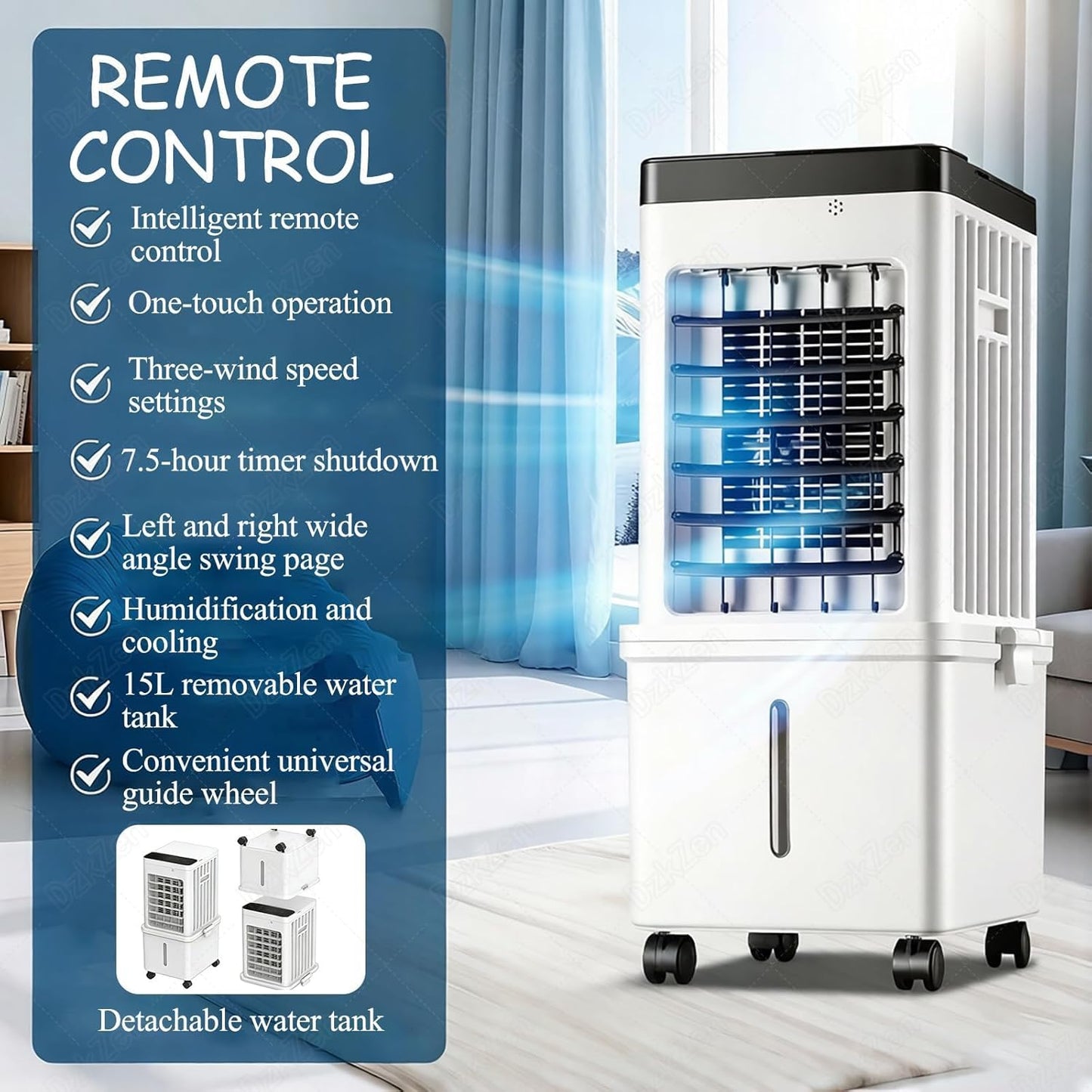 Portable Windowless Air Cooler with Remote Control