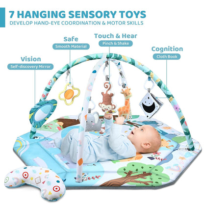 8-in-1 baby speelmat & ballenbak activiteitengym met sensorisch speelgoed