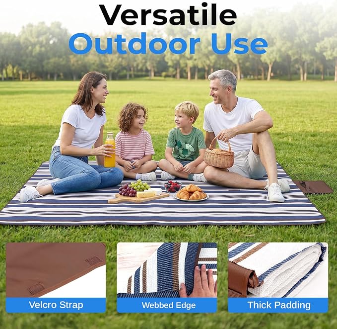 Wildaro – Extra große Picknickdecke mit wasserdichtem und klappbarem Design