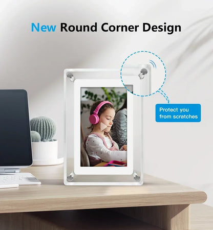 Acrylic Digital Photo Frame 5 Inch IPS Display Rechargeable