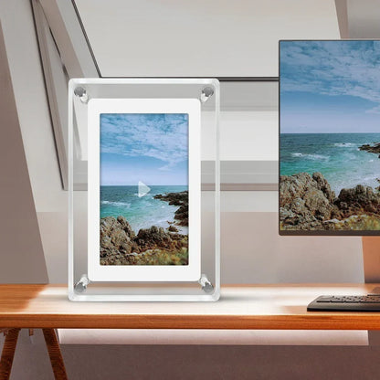 Acrylic Digital Photo Frame 5 Inch IPS Display Rechargeable