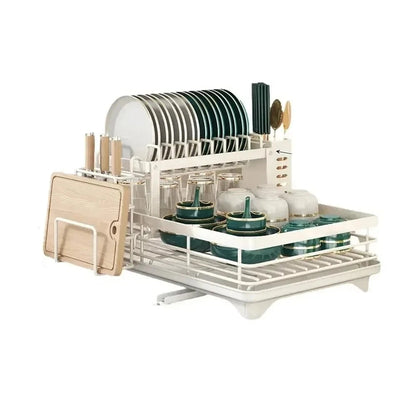 Adjustable Stainless Steel Dish Drying Rack Space Saving Kitchen Drainer