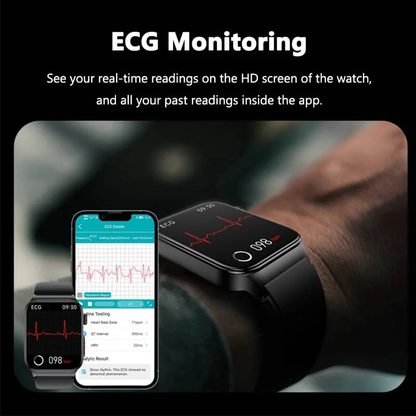 Zaawansowany smartwatch do monitorowania zdrowia z funkcją EKG