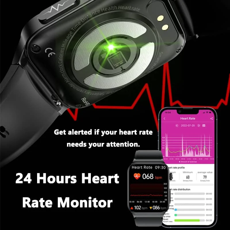 Zaawansowany smartwatch do monitorowania zdrowia z funkcją EKG