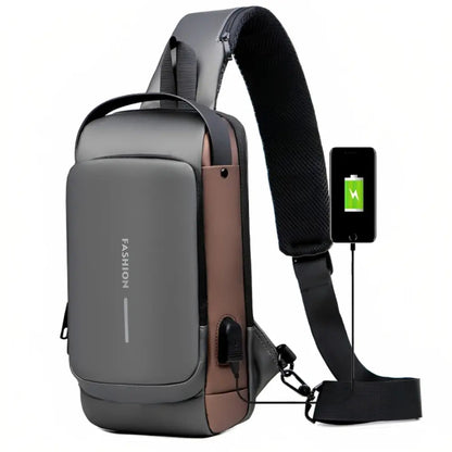 AeroShield Wasserdichte Diebstahlsichere Umhängetasche mit USB-Ladeanschluss