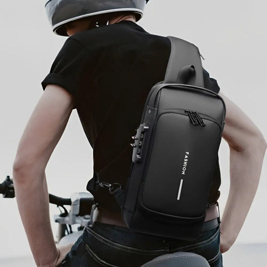 AeroShield Waterproof Anti Theft Crossbody Bag with USB Charging