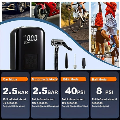 AirPump Pro bærbar luftkompressor med digitalt display og LED-lys