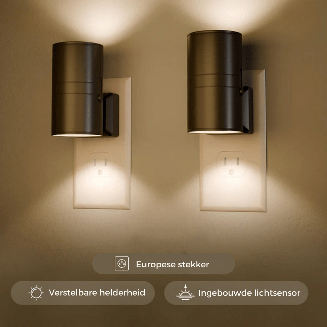 Alova LED væglampe med stik dæmpbar sensorlampe til gange, soveværelser og trapper