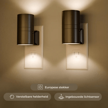 Alova LED væglampe med stik dæmpbar sensorlampe til gange, soveværelser og trapper