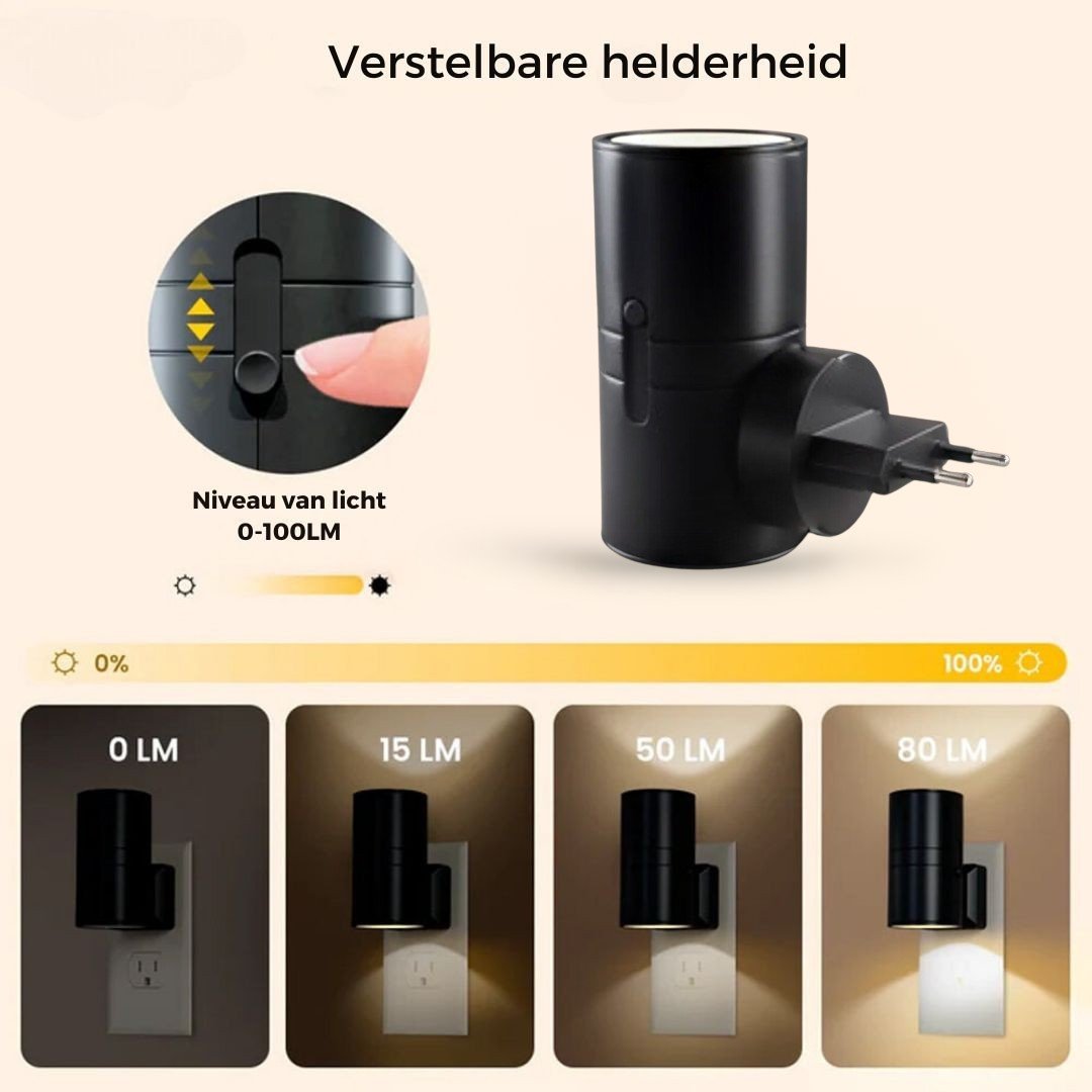 Alova LED væglampe med stik dæmpbar sensorlampe til gange, soveværelser og trapper