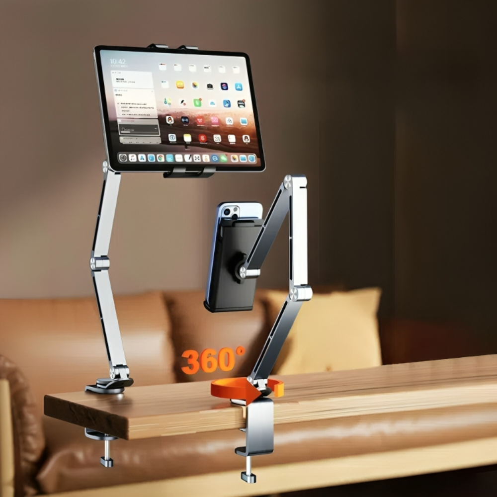Altivo 360 graders justerbar aluminiums tablet- og telefonholder