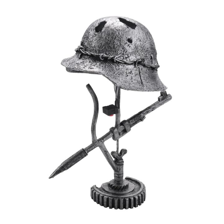 AntiqueLume Vintage Steel Helmet Table Lamp