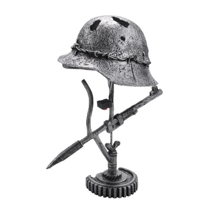 AntiqueLume Vintage Steel Helmet Table Lamp