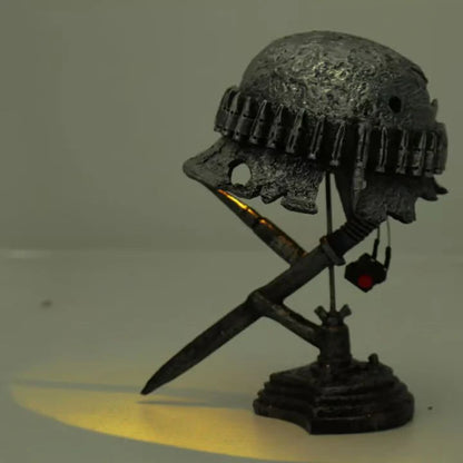 AntiqueLume Vintage Steel Helmet Table Lamp