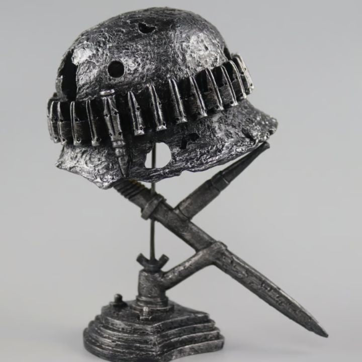 AntiqueLume Vintage Steel Helmet Table Lamp
