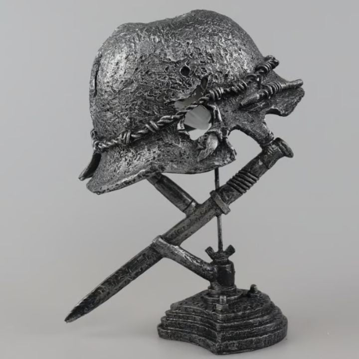 AntiqueLume Vintage Steel Helmet Table Lamp