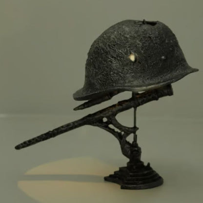 AntiqueLume Vintage Steel Helmet Table Lamp