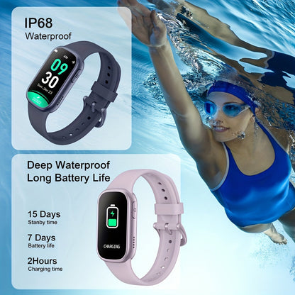 AquaFit vandtæt smartwatch fitness tracker med lang batterilevetid