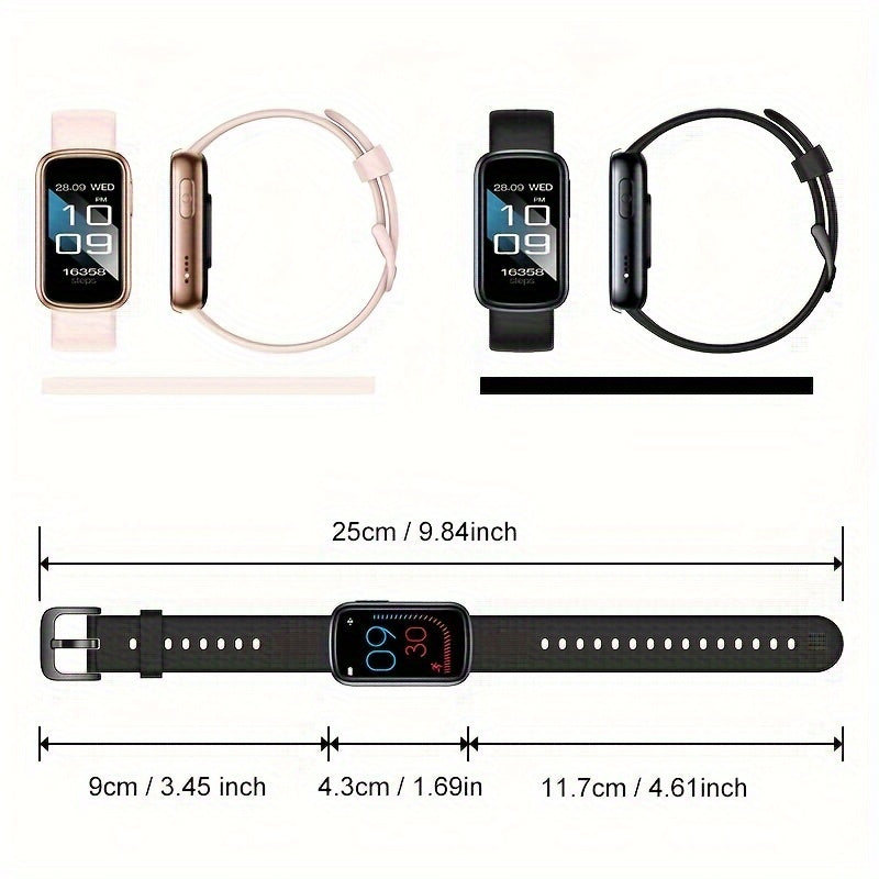 AquaFit vandtæt smartwatch fitness tracker med lang batterilevetid