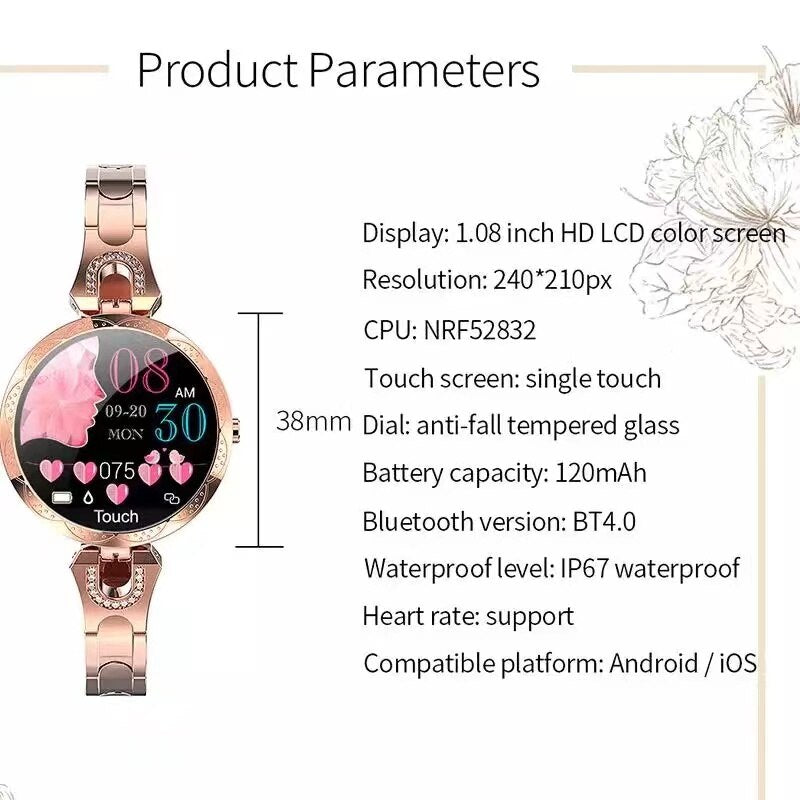 AquaFit Kvinders Vandtætte Fitness Smartwatch