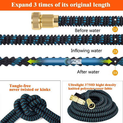 AquaFlex Expandable Garden Hose Lightweight Flexible Leakproof Hose
