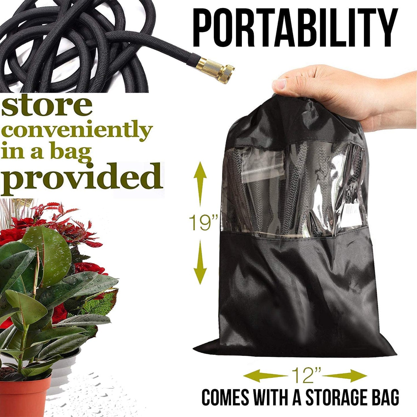 AquaFlex Expandable Garden Hose Lightweight Flexible Leakproof Hose