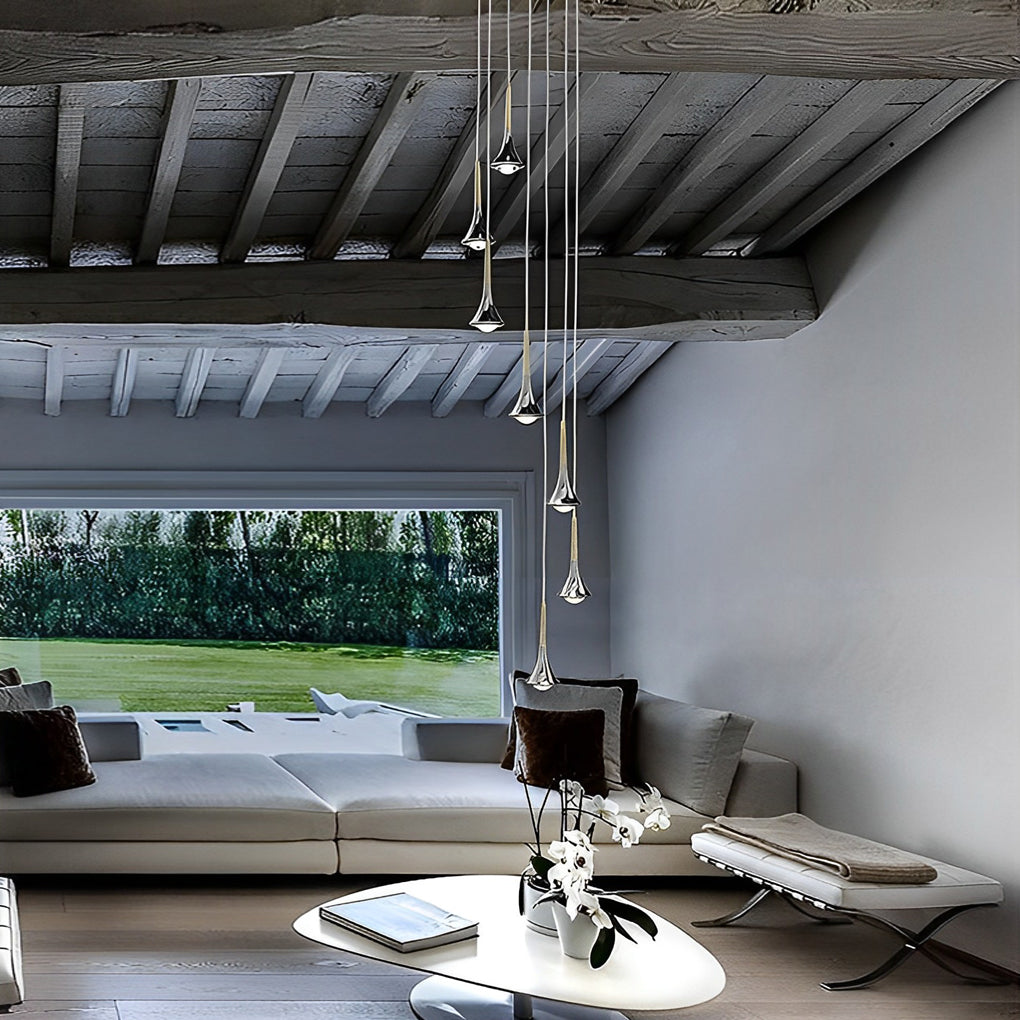 AquaLight Scandinavian Teardrop Pendant Light with Modern LED Design for Elegant Ambient Lighting