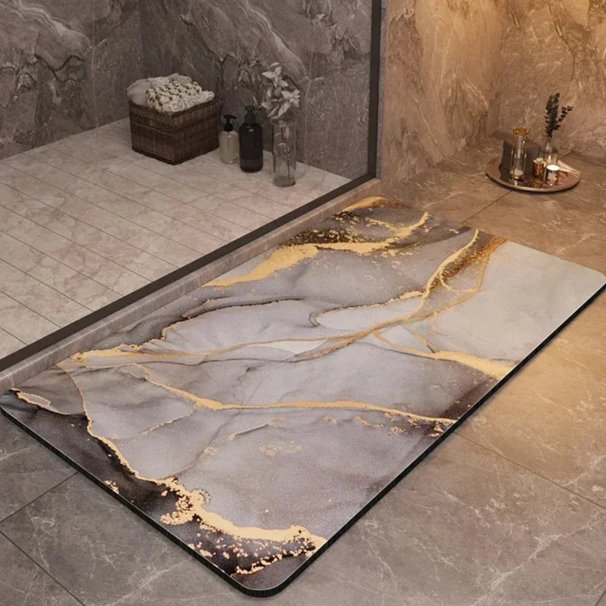 AquaLuxe sneldrogende badmat – antislip zachte absorberende vloermat